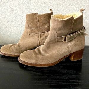 J. Crew Parker Shearling Suede Ankle Boots Booties 7.5